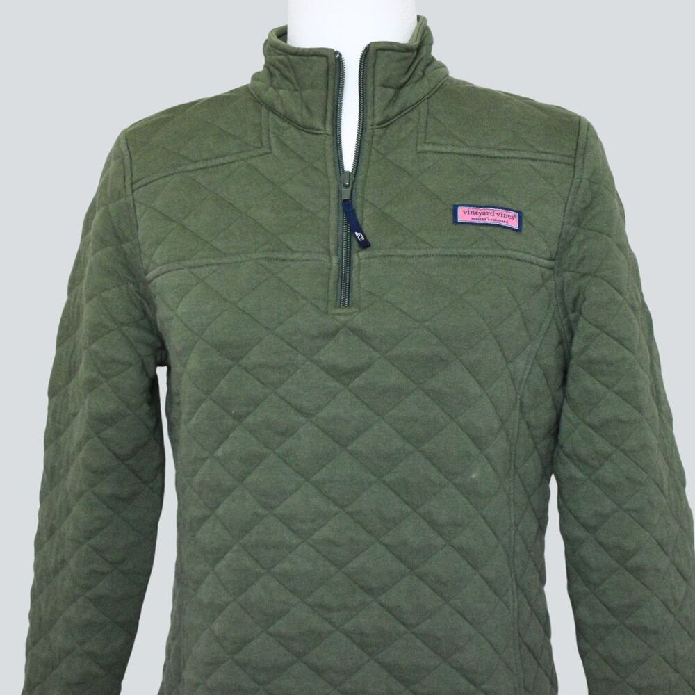 VINEYARD VINES Women's Diamond Quilted Pullover Shirt Size S - Picture 4 of 9